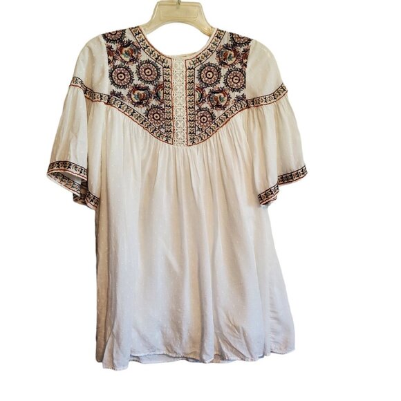 Zara Trf Collection Embroidered Boho Tunic Dress XS - Picture 1 of 16